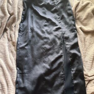 Elegant Black Satin Skirt